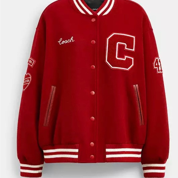 Coach Jackets & Blazers - Coach Red Varsity Jacket